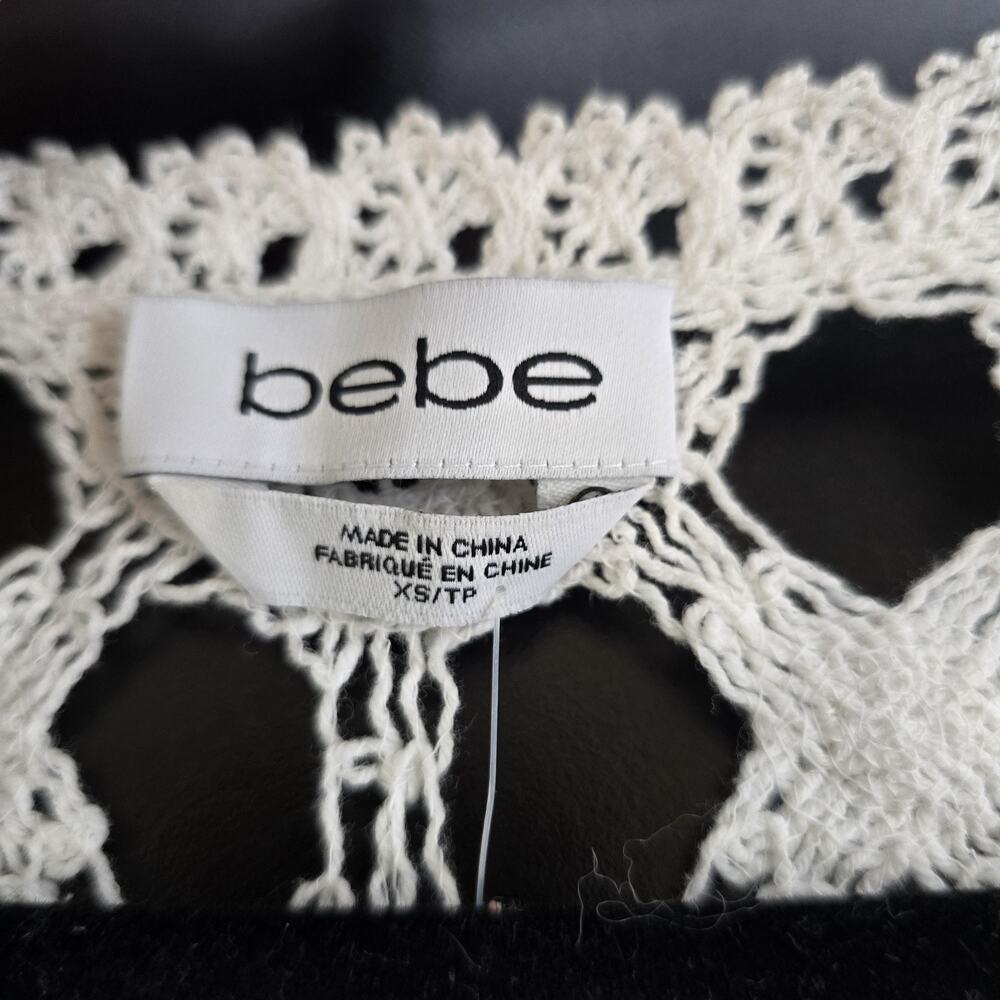 Bebe Dress Womens XS White Crochet Back Faux Wrap Tank Sundress Summer Beach - Picture 5 of 13